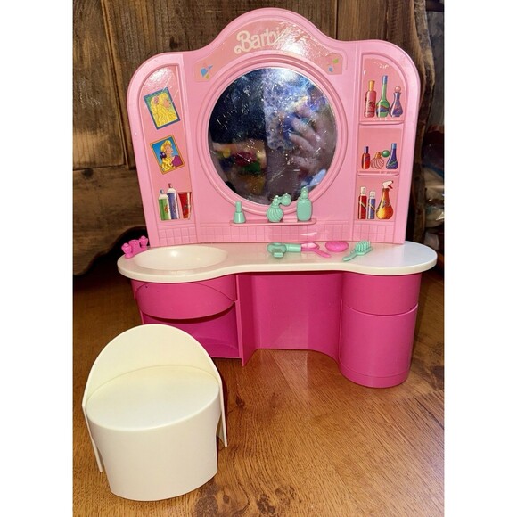 MATTEL Barbie Beauty Center Playset 1991 Bathroom Vanity & Accessories #7566 - Picture 8 of 10